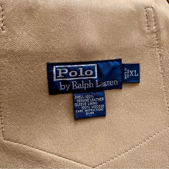 🔴SOLD🔴 Vintage distressed leather Polo Ralph Lauren repro A-1 flight jacket - Picture 7 of 15